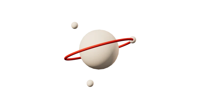 An AI node with an orbit ring, rendered in 3D